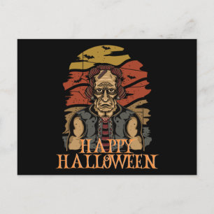 Postal Felices Halloween Gracioso Caracter Asombroso