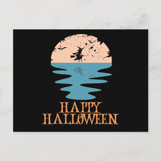 Postal Felices Halloween Gracioso Caracter Asombroso (Anverso)