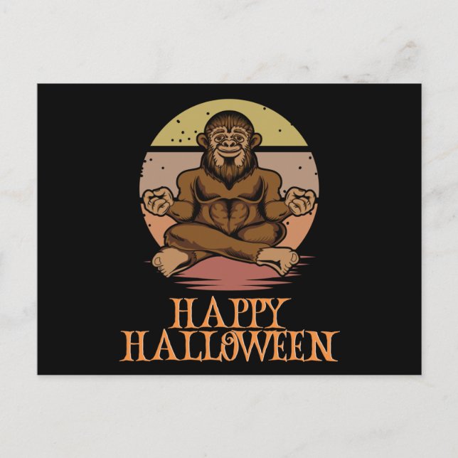 Postal Felices Halloween Gracioso Caracter Asombroso (Anverso)