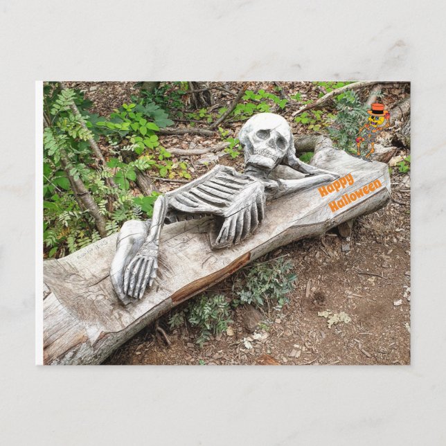 Postal Felices Halloween Skelett (Anverso)