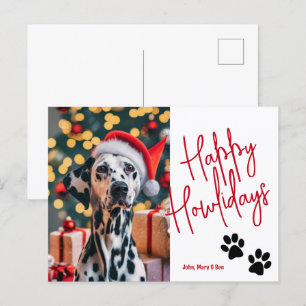 Postal Felices Mascotas de Howlidays Navidades de fotogra
