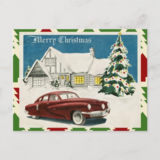 Postal Felices Navidad del vintage (Anverso)