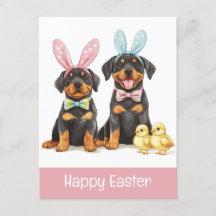 Felices Orejas de Conejo de Rottweiler de Pascua