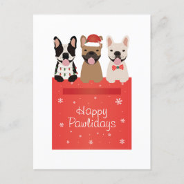 Postal Felices Pawlidays Bulldoges franceses