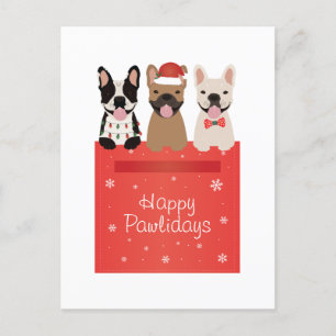 Postal Felices Pawlidays Bulldoges franceses