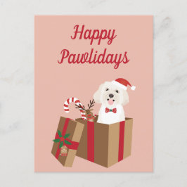 Postal Felices Pawlidays Maltipoo Christmas Present