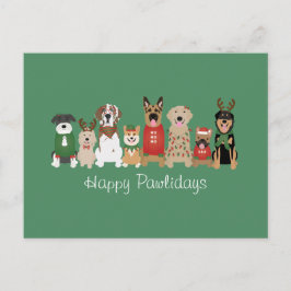 Postal Felices Pawlidays Perros Red Green