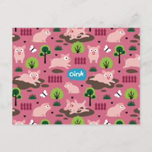 Postal Felices Piglets En La Postcarta De Barro