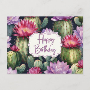 Postal Felices Plantas Suculentas de Cumpleaños, Flores C