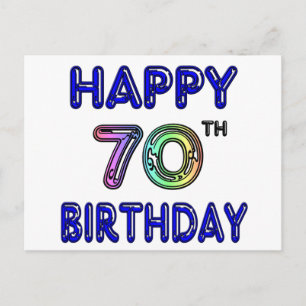 Postal Felices regalos de cumpleaños 70 en globo