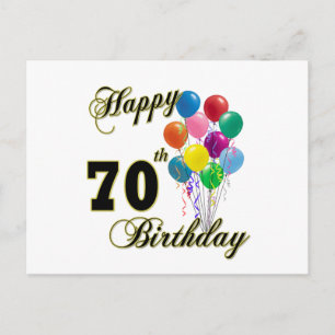 Postal Felices regalos de cumpleaños 70 y ropa de cumplea
