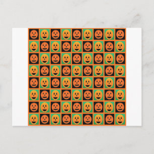 Postal Felices rostros de calabaza de Halloween