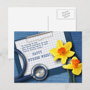 Postal Felices Semana de Enfermeras Daffodils de Primaver