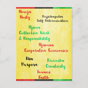 Postal Felices Siete Principios de Kwanzaa