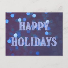 Postal Felices vacaciones Bokeh Blue