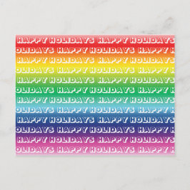 Postal Felices vacaciones colores arcoiris orgullo gay lg