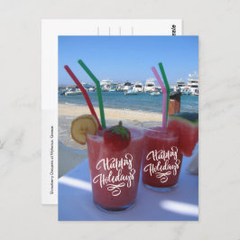 Postal Felices vacaciones con Daiquiris de fresa -