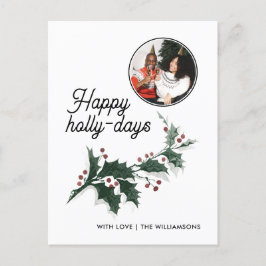 Postal Felices vacaciones familiares de Holly Days