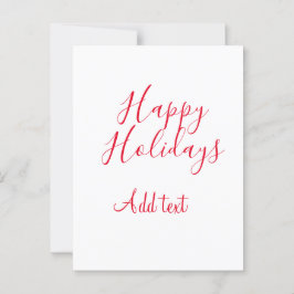 Postal Felices vacaciones Navidades caligrafía roja simpl