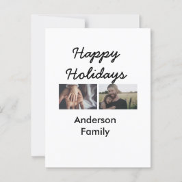 Postal Felices vacaciones padre hijo Navidades foto famil