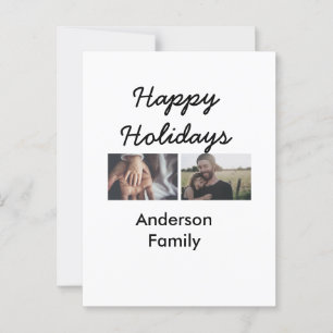 Postal Felices vacaciones padre hijo Navidades foto famil