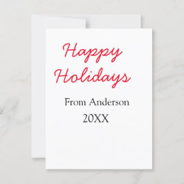 Postal Felices vacaciones rojo amor negro nombre de famil