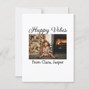 Postal Felices vibraciones niños Navidades familiares Inv