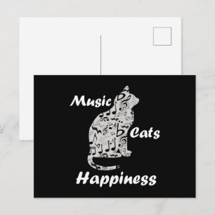 Postal Felicidad de Gatos Musicales - Cita de Amante de M