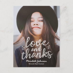 Postal Felicidad de Handscript EDITABLE COLOR Gracias