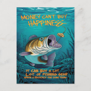 Postal Felicidad de la pesca de lubina
