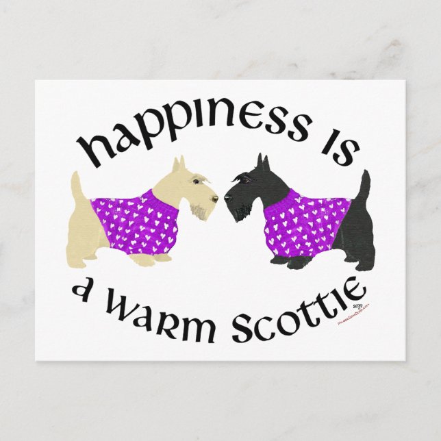 Postal Felicidad de Scottie Trigo y Negro (Anverso)