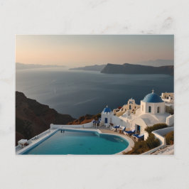 Postal Felicidad del Atardecer en Santorini