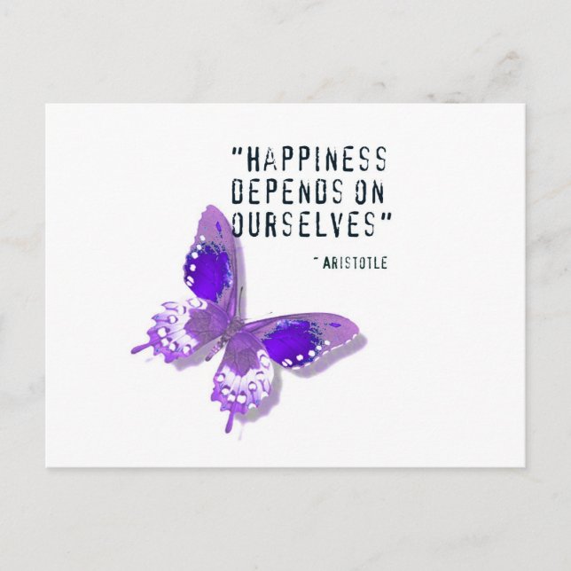 Postal Felicidad Mariposa Púrpura (Anverso)
