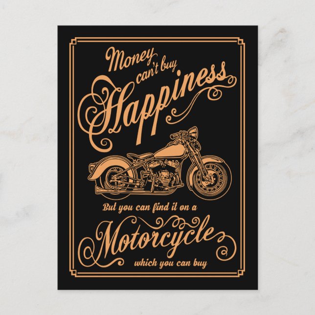 Postal Felicidad - Motocicleta (Anverso)