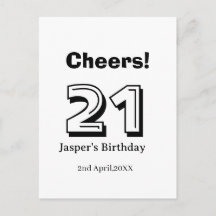 Felicidades 21 cumpleaños letra negrita nombre chi