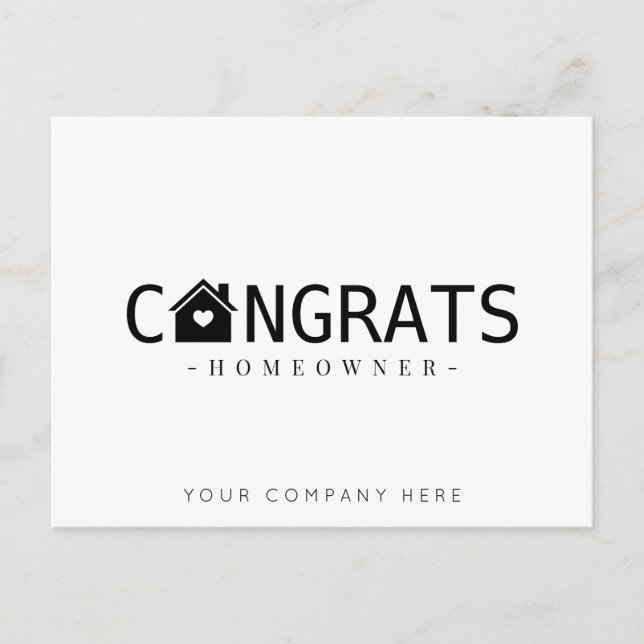 Postal Felicidades a Propietarios de Hogar Negro Realty (Anverso)