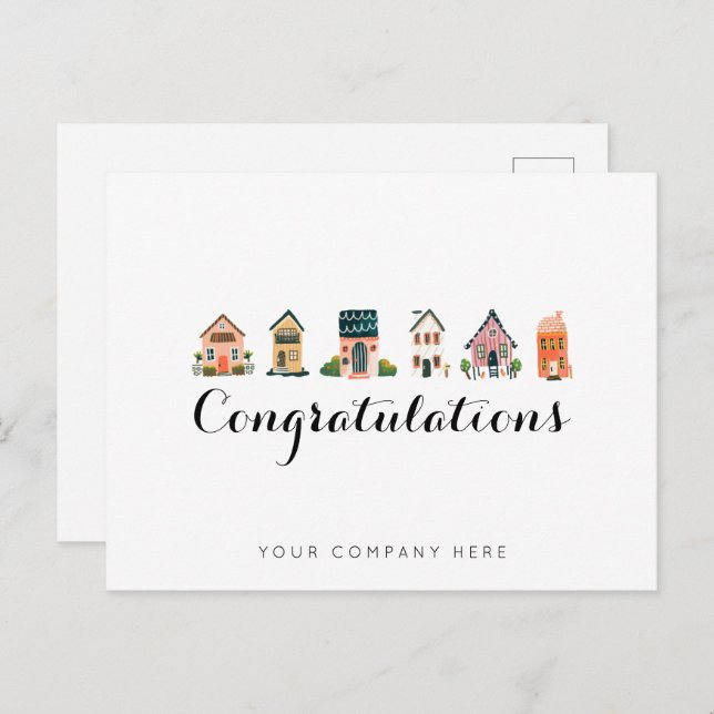 Postal Felicidades Agente Inmobiliario Nuevo Propietario (Anverso / Reverso)