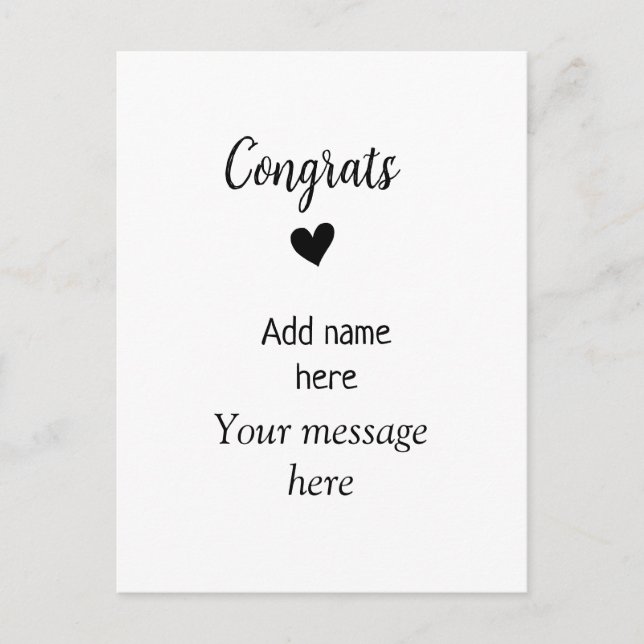 Postal Felicidades agregar nombre mensaje graduado planti (Anverso)