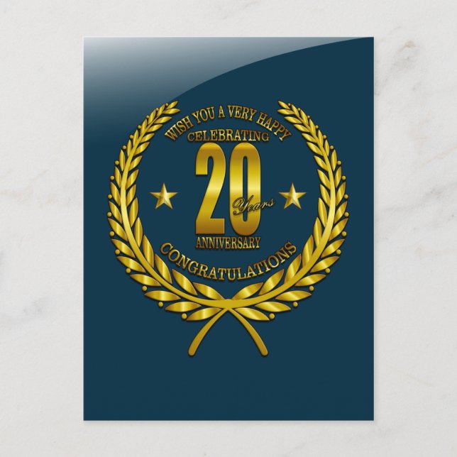 Postal Felicidades al 20º Aniversario (Anverso)