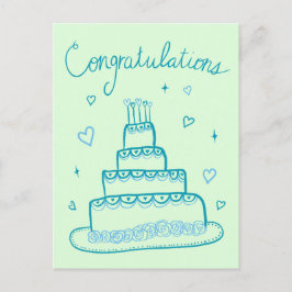 Postal Felicidades Boceto de compromiso de boda Doodle
