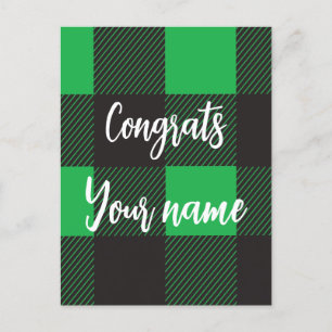 Postal Felicidades de Cuadros Verdes