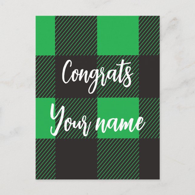 Postal Felicidades de Cuadros Verdes (Anverso)