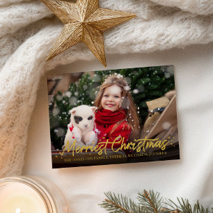 Postal Felicidades de Navidad con Caligrafía en Oro