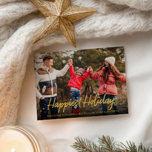 Postal Felicidades de Navidad con Caligrafía en Oro