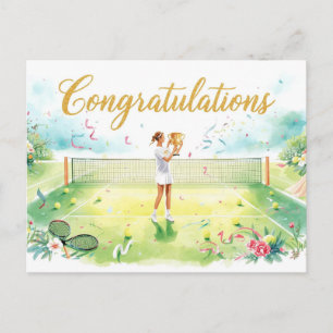 Postal Felicidades de tenis para jugador