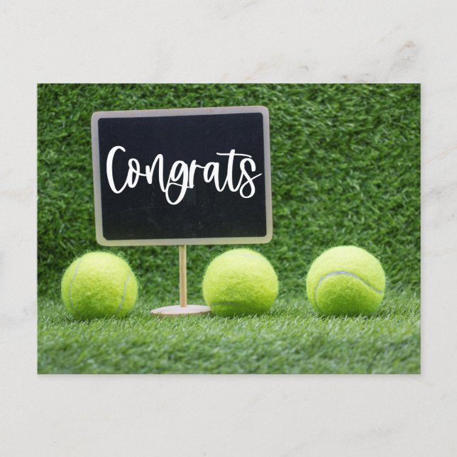 Postal Felicidades de tenis para jugador  ] (Anverso)