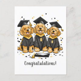 Postal Felicidades Graduación Perros Goldendoodle