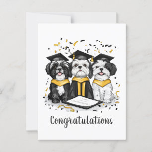 Postal Felicidades Graduación Perros Shih Tzu