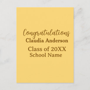 Postal Felicidades graduado añadir nombre de la escuela s