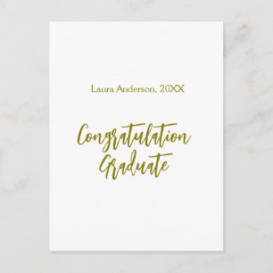 Postal Felicidades graduado nombre dorado clase 20XX si